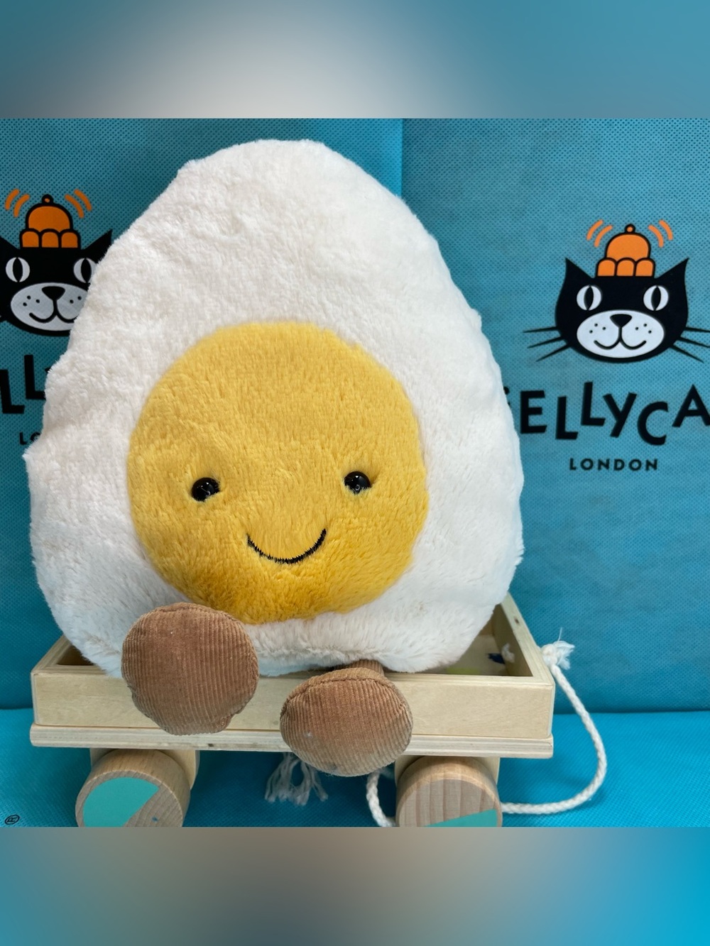Retired Jellycat Amuseable Boiled Egg Large 11” Happy Face ~ soft fur